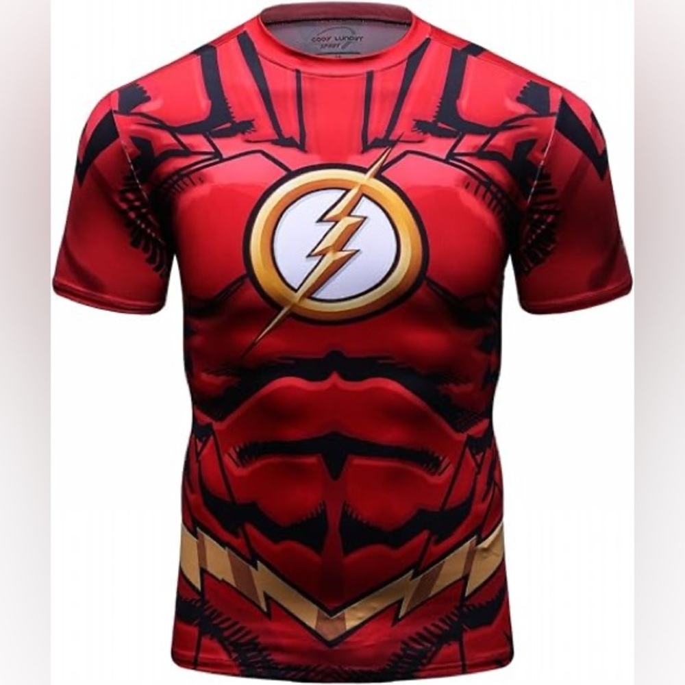 Cody Lundin Men's fashion multi-colour lightning logo compression shirt